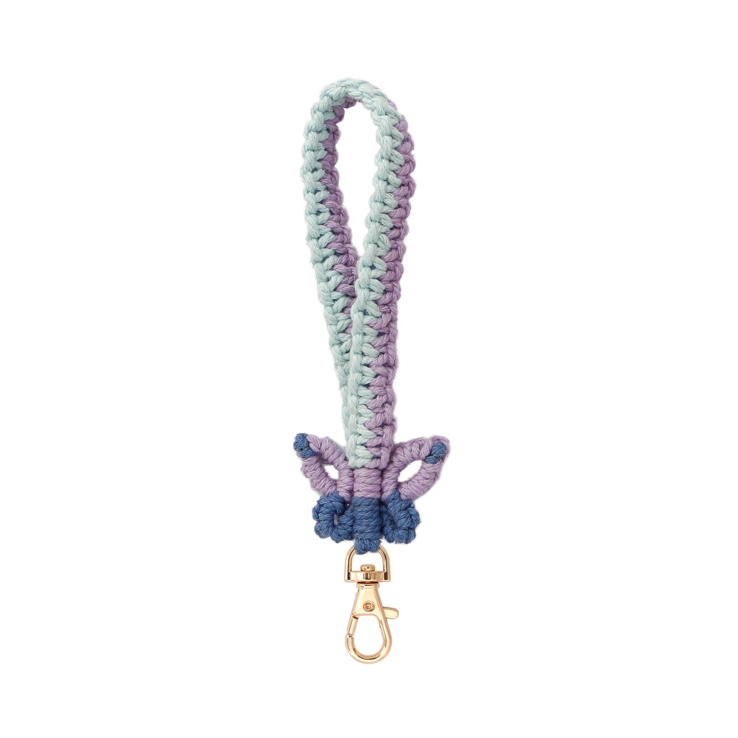 Wholesale Cotton Rope Hand Woven Butterfly Wristband with Keychain
